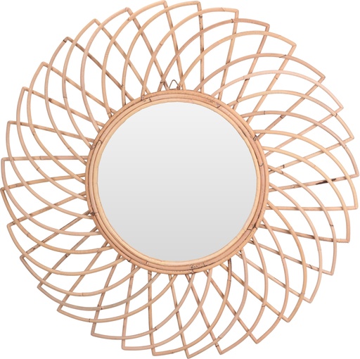 [J11302050] ESPEJO RATAN FLOR 90 CM