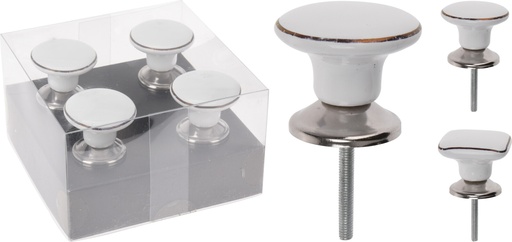 [HZ1934250] SET 4 TIRADORES CERÁMICOS