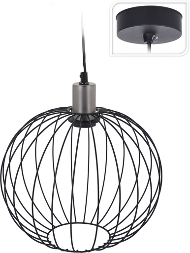 [HZ1600530] LÁMPARA COLGANTE LOFT NEGRA