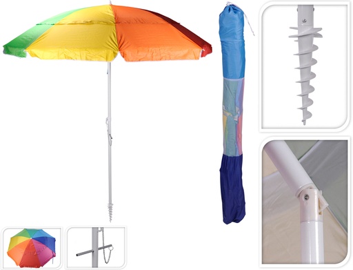 [DV8100390] SOMBRILLA PLAYA 220CM MULTICOLOR
