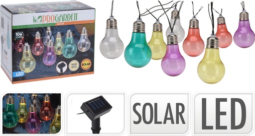 [DX9510090] GUIRNALDA BOMBILLAS LED COLORES SOLARES