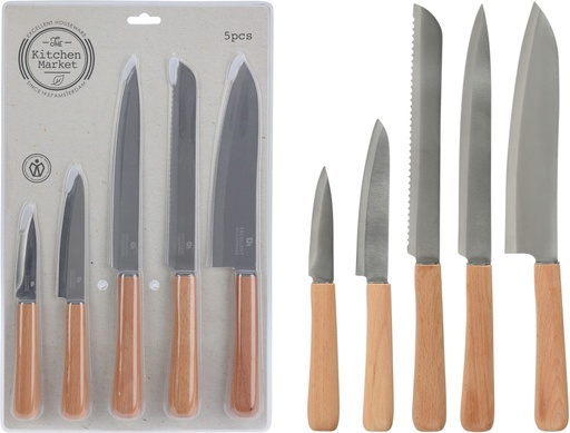[YN1201260] BLISTER 5 CUCHILLOS COCINA