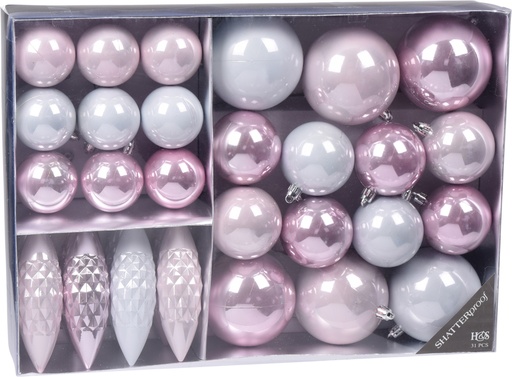 [CAN207370] ESTUCHE 31 BOLAS NAVIDAD ROSA