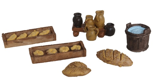 [252249G] ALIMENTOS Y MENAJE 6 PIEZAS 4CM