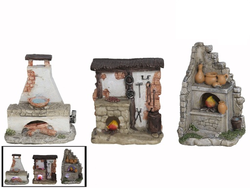 [664240G] CASA DE BELÉN C/LED 11/11.3/13.2CM 3 SUR
