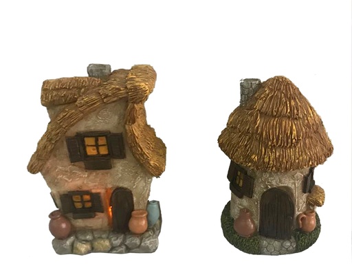 [923521G] CASA TEJADO DE PAJA 1LED 13CM