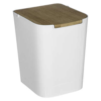 [155924AJJ] PAPELERA TAPA DE BAMBÚ BALTIK BLANCA