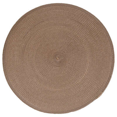 [108120JJJ] JUEGO DE MESA TRENZADA REDONDA DE COLOR TOPO